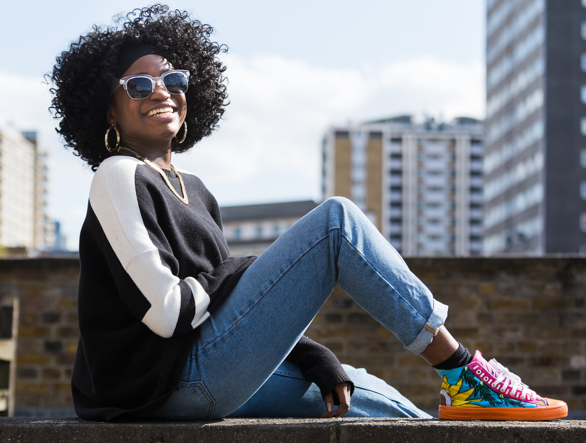 FAD students were given shoes from the George collection to customize them during the workshop at FAD offices in Hackney, London UK